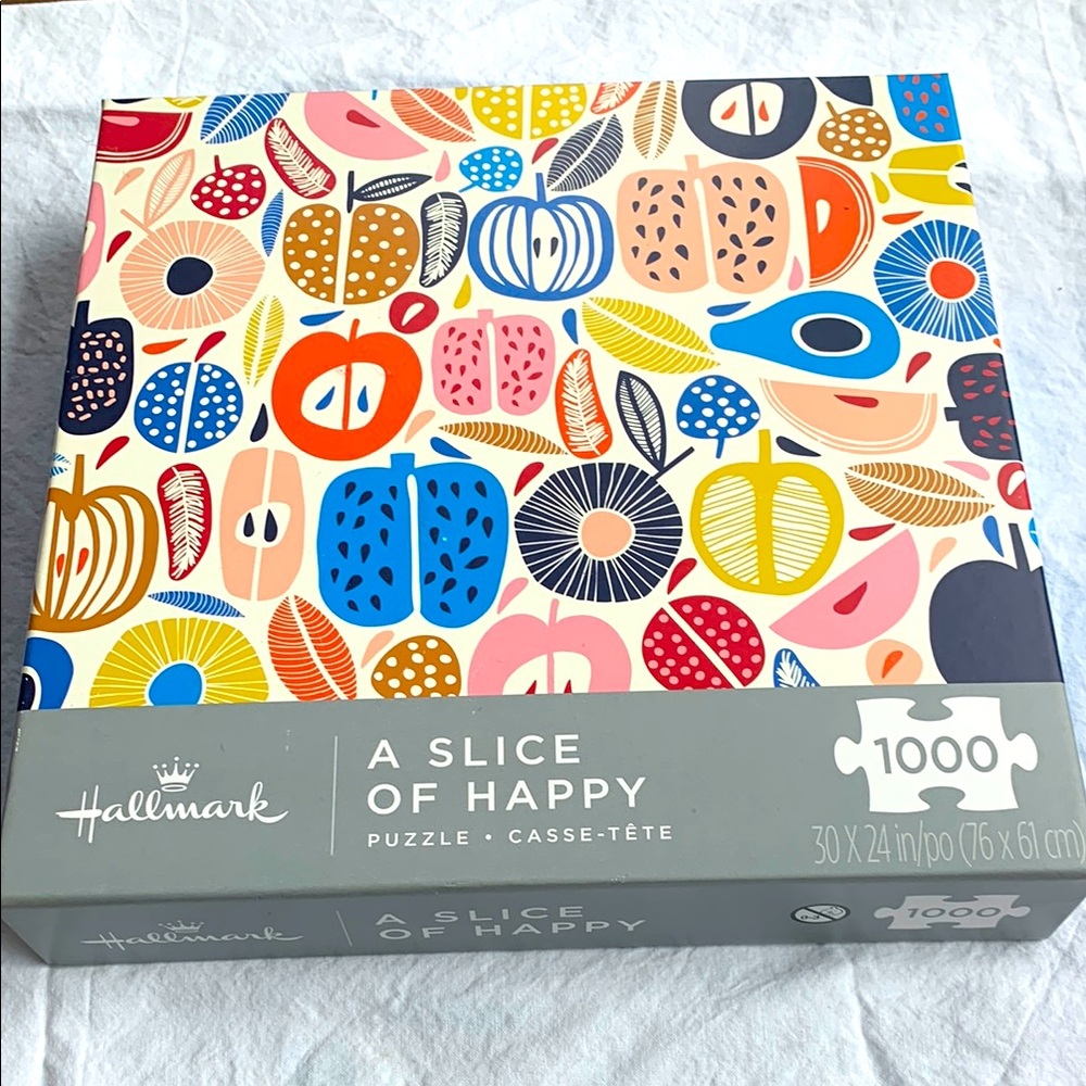 Hallmark A Slice of Happy Puzzle NEW 1000 Piece Puzzle 30 x 24 inch Fruit & Food
